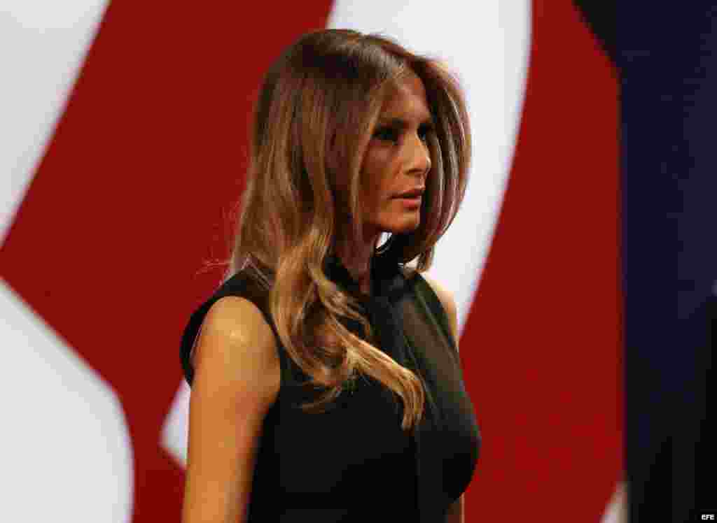 Melania Trump asiste al debate entre los candidatos a la presidencia de EEUU, la demócrata Hillary Clinton y el republicano Donald Trump, el 19 de octubre de 2016.