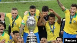 Brasil celebra el triunfo en la Copa América 2019. REUTERS/Sergio Moraes 