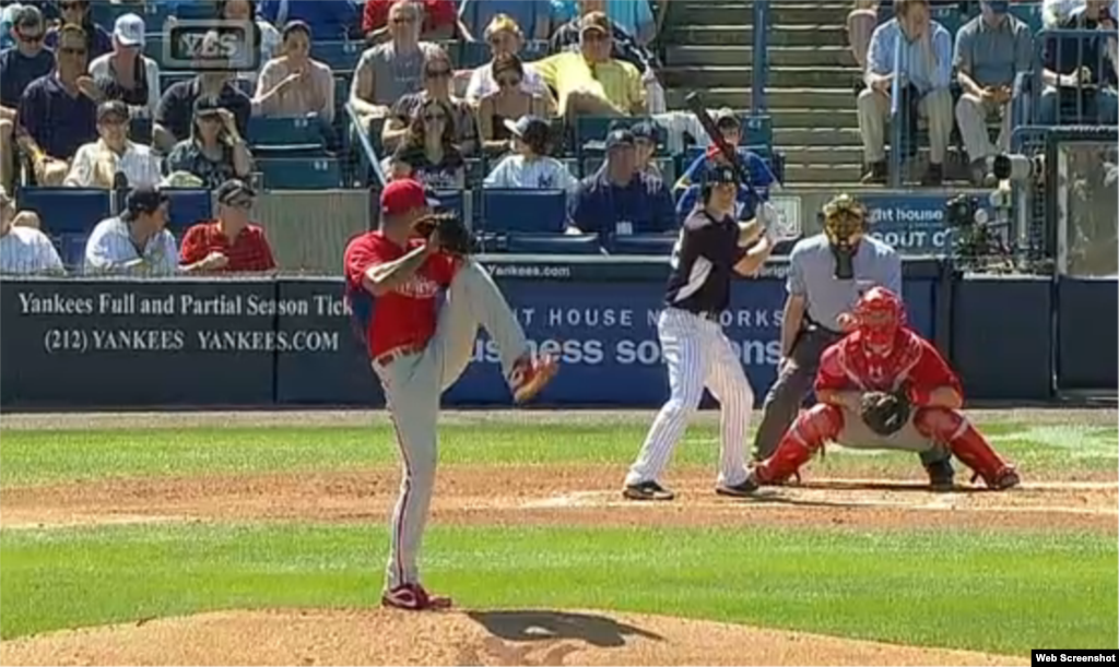 Miguel Alfredo González lanzó contra los Yankees de Nueva York en la Liga de la Toronja.