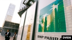 Logo del banco francés BNP Paribas.