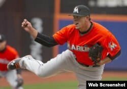 El lanzador de los Miami Marlins, José Fernández.