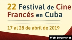 Cartel promocional del 22 festival de Cine Francés, La Habana 2019.