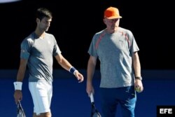 (i-e) Novak Djokovic y Boris Becker.